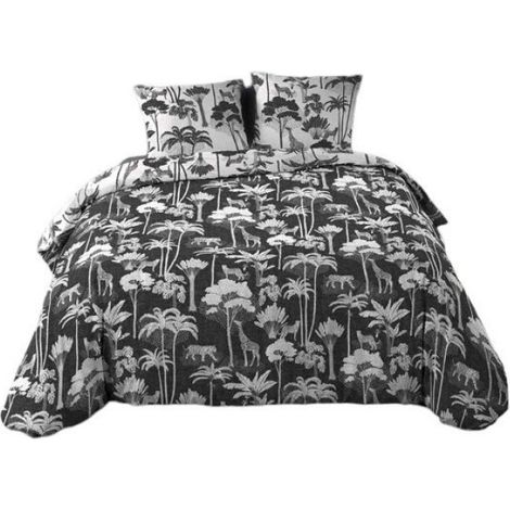 Housse couette + 2 taies 220 x 240 cm Girafe et panthere (1/2)