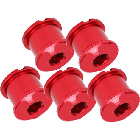 Lot de 5 vis de plateau double pour VTT, en aluminium 7075, rouges. (1/5)