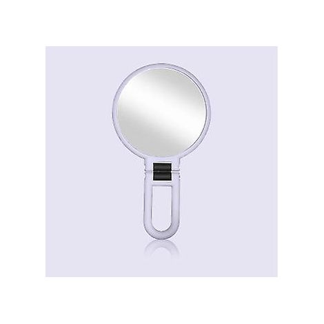 Miroir grossissant double face 10x/1x avec support, miroir de maquillage portable, 13 cm, double grossissement (noir/argent) (1/3)