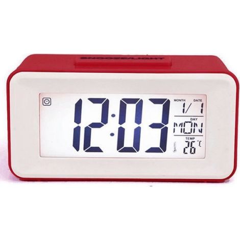 Horloge,LED réveil Table numérique électronique horloges de bureau lumière électronique grand temps température - Type steal- 3 red (1/3)