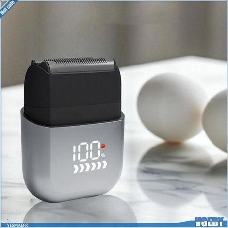 Ashata Tondeuse à grille électrique Electric Foil Trimmer Floating Heads IPX7 Water Proof Cordless Mini Beard beaute brosse Gris (1/5)