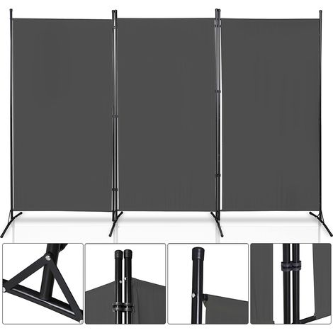 Randaco Paravent Paravents Balkon Raumteiler mehrere Auswahl Outdoor Trennwand Wand Sichtschutz 3 teilig Anthrazit (1/4)