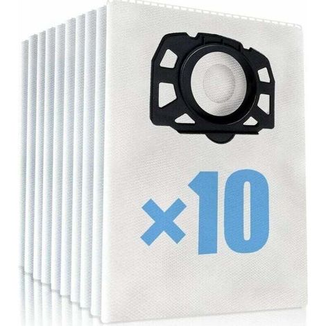 10 Stück Kärcher WD4 WD5 WD6 Staubsaugerbeutel, Kärcher MV4, MV5 und MV6 Staubfilterbeutel für Kärcher-Crezuo