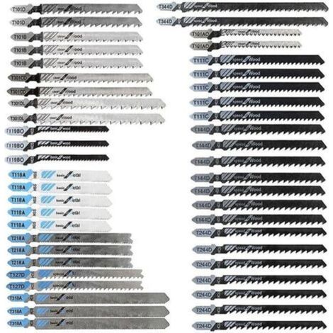 Lame de scie sauteuse48pcs Lames de Scie Sauteuse à Tige en T, Fabriquées en HCS/HSS, avec étui de rangement pour la coupe du bois, du plastique et du métaldengyank (1/4)