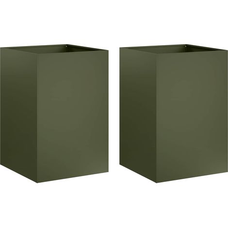 Macetero de Jardín 2 uds. Verde oliva 50 x 50 x 75 cm vidaXL