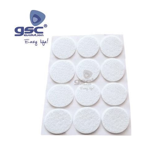 Set 12 adesivi rotondi in feltro Ø20mm bianco GSC 003802751