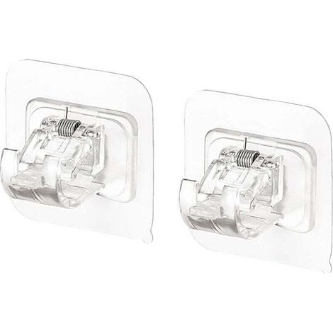 Supporto per asta per tende, ganci autoadesivi per asta per tende, supporto trasparente a 4 pezzi per asta per tende, gancio per tende per cucina e bagno