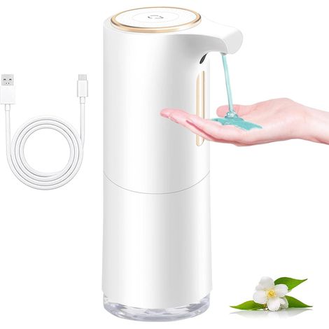 Automatischer Seifenspender 2023, 300 ml, elektrischer Seifenspender mit Sensor, wiederaufladbar, wasserdicht, automatischer Seifenspender für Bad/Küche - AquaForge (1/4)