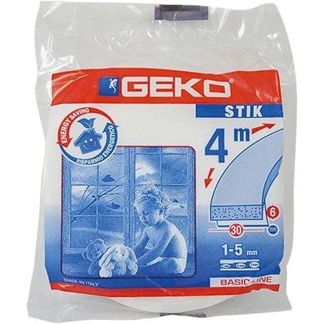 Selbstklebender Zugluftstopper für Türen und Fenster 25 x 6 mm x 4 m weiß