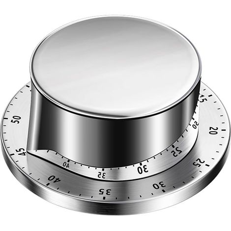 Minuterie cuisine mécanique magnétique alarme 72dB inox horloge œufs cuisine qualité pro usage polyvalent (1/5)