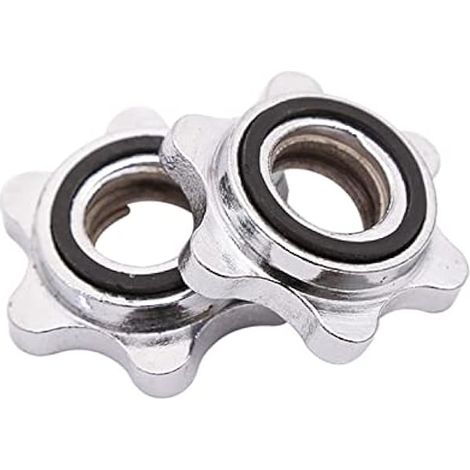 Barbell Collars - Cast Iron Quick-Release Clamps - For 25 mm Diameter Barbell Rods - Weight Training Safety Locks - Pair (1/3)