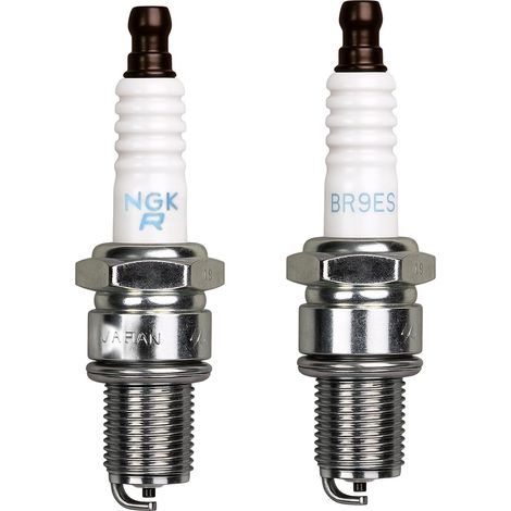 2 PCS Bougie BR9ES, Compatible avec NGK BR9ES, Bougies D'allumage pour Scooters, Cyclomoteurs et Motos Antiparasitées pour Une Performance Moteur Optimisée et Une Ignition Efficace (1/5)