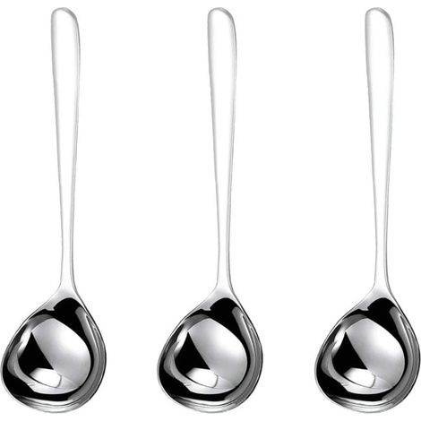 Lot de 3 louches, acier inoxydable, finition titane poli, long manche, grande capacité, pour cuisine, restaurant (1/5)