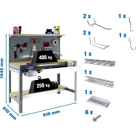 Simonrack Moderner Robuster Arbeitstisch Grau mit Schublade