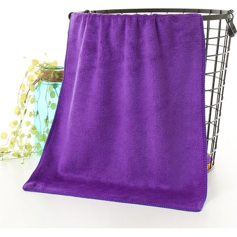 Serviette De Bain - Microfibre Superabsorbante - Pour Salle De Bain, Voyage, Camping - 70 x 140 cm - Violet - 1 Pièce (1/3)