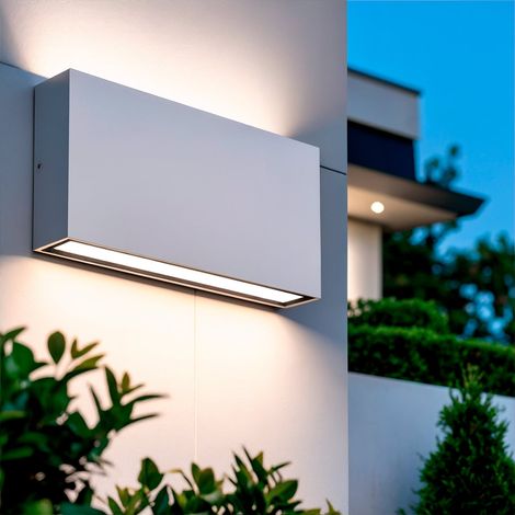 Applique per esterni LED con Illuminazione su Entrambi i Lati, Alluminio, Luming II 4000K Bianco Bianco Naturale ↔17 cm
