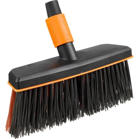 Balai d'extérieur, Tête d'outil QuikFit, Largeur: 26 cm, Poils en polypropylène, Noir/Orange, QuikFit, 1001417 (1/5)