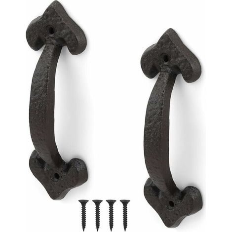 Antique Cast Iron Door Knobs, Set of 2 Sliding Door Knobs, Vintage Door Knobs, Full Range of Accessories for Shed Doors, Garages, Cabinets (1/5)