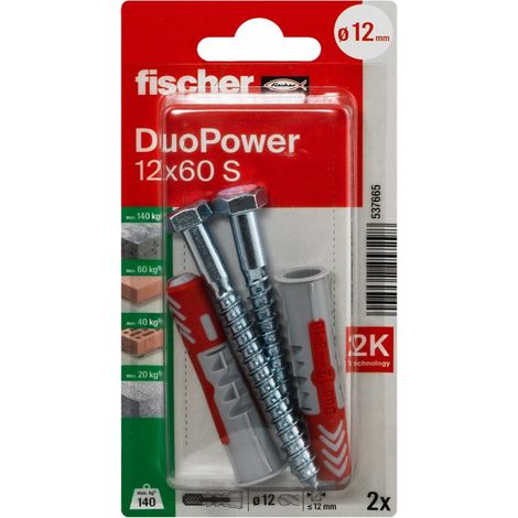Fischer 537665 DuoPower 12 x 60 S K NV Dübelset 60 mm 12 mm 1 Set (1/5)