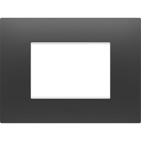 PLAQUE EGO RECTANGULAIRE 3P NOIR GEWISS GW16003DB