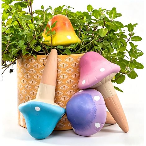 Oyas Terre Cuite - Lot de 4 - Arrosage Goutte à Goutte - Irrigation Automatique - Jardin Intérieur Extérieur (1/5)