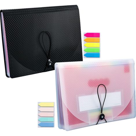 2 Pièces Trieur Document A4, 13 Compartiments Extensible Pochettes pour Documents, Rangement Papier Administratif Accordéon Organiseur de Dossiers de Fichiers pour le Bureau et Maison (1/5)