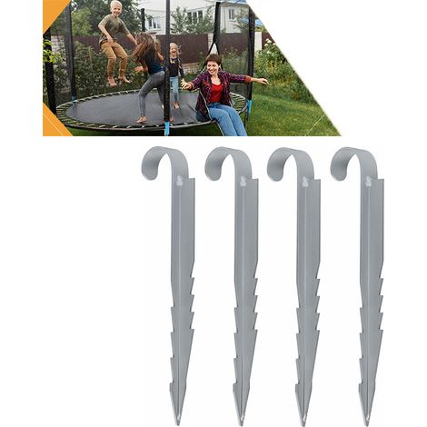 Kit d'ancrage robuste pour trampoline, ancrage universel en métal pour tranchée, piquets de fixation pour balançoire trampoline d'extérieur (1/5)