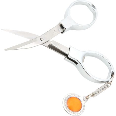 Ciseaux de poche pliables de voyage en acier inoxydable, porte-clés, ciseaux de pêche, coupe-fil (1/5)