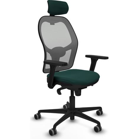 Jorquera sincro malla gris similpiel verde botella brazos 3D base nailon cabecero 2D ruedas 65mm engomada (1/5)