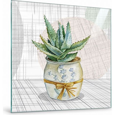 Lupia Quadro Botanico su Vetro 30x30 cm GLASS BOTANY SHABBY 4 da Parete (1/4)