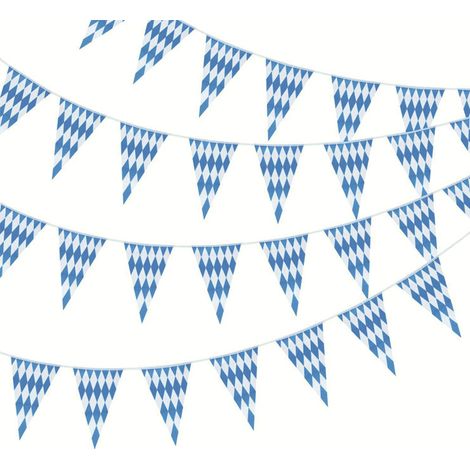 (3 pièces) Bannière décorative pour l'Oktoberfest, drapeau bavarois, 10 m