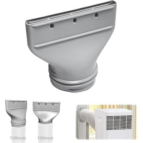 Adaptateur Tuyau Climatiseur Mobile,Raccord Plat pour Tuyau d’Échappement, Compatible avec Tuyaux de 13/15cm, pour Fenêtre et Porte, Kit de Ventilation de Climatisation et d'Échappement (1/5)