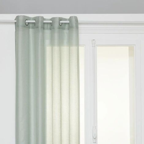 Atmosphera – Rideau voilage 135x240cm vert céladon – 8 œillets – Polyester & métal – Élégant et léger pour fenêtres