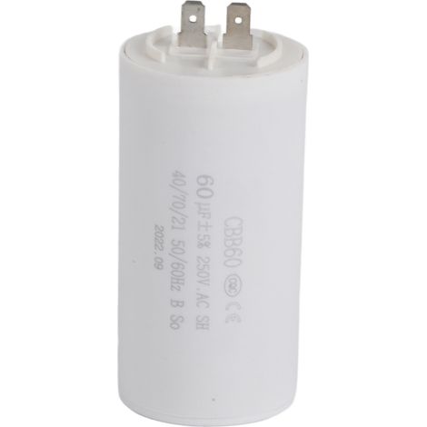 Condensateur de fonctionnement CBB60, condensateur de bonne résistance aux chocs pour moteur de machine à laver électronique de pompe à eau (1/5)