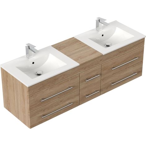 Badmöbel Roma XL mattes Becken SoftClose eiche hell