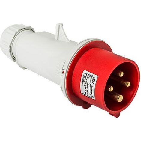 Base enchufe industrial macho 3P+T 380V IP44 aerea  Rojo 16 A
