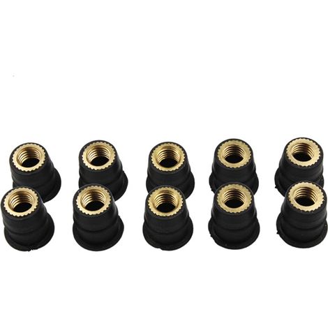 Écrous puits caoutchouc, attaches carénage moto laiton pour pare-brise M5, 10 pièces (1/5)