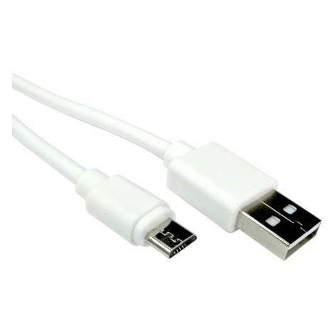 Câble USB RS PRO, Micro-USB B vers USB A, 500mm, Blanc ( Prix pour Boîte de 5 )