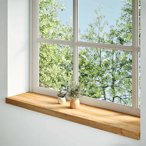 Appuis de fenêtre 2 pcs marron clair bois de chêne massif (1/5)