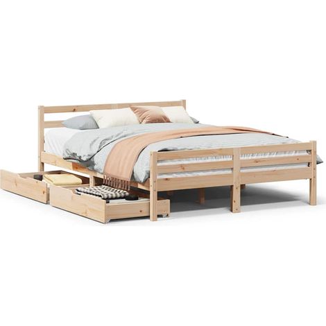 Maison Exclusive - Letto senza Materasso 135x190 cm in Legno Massello di Pino