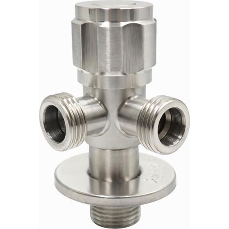 Vanne d'angle en acier inoxydable 304 (une entrée/deux sorties/une entrée/trois sorties/une entrée/quatre sorties) Vanne de dérivation d'eau chaude et froide domestique à commande unique 4 points (1/5)