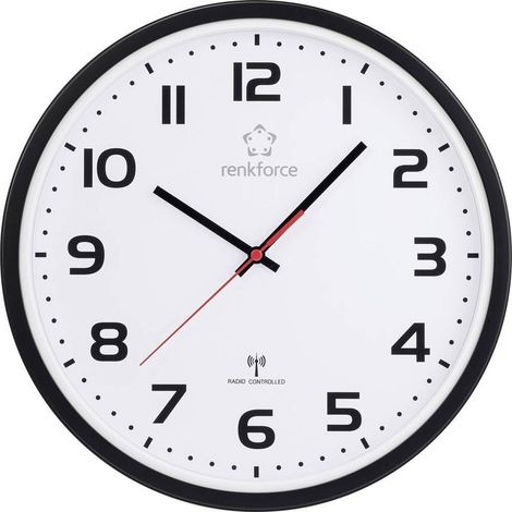 Horloge murale RF-6826036 radiopiloté(e) 32 cm x 45.5 mm blanc/noir (1/3)
