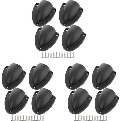 Lot de 12 cache-câbles marins en nylon de 6,35 cm (2,5 pouces), type coquille, pour bateaux, bords lisses, épaisseur 3,175 mm (1/8 pouce). (1/5)