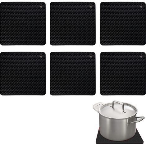Sous-plat En Silicone - Résistant À La Chaleur Jusqu'à 230 °C - Antidérapant Avec Motif En Nid D'abeille - Pour Casseroles Et Poêles - Lot De 6 (1/5)