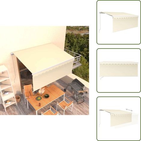 Tenda da sole manuale - vidaXL Tenda da Sole Retrattile Manuale con Parasole 3x2,5 m Crema - Tenda da sole alluminio