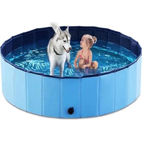 Dog Pool Pet Pool Gift PVC+MDF Glue Foldable Bath 80x30cm (1/5)