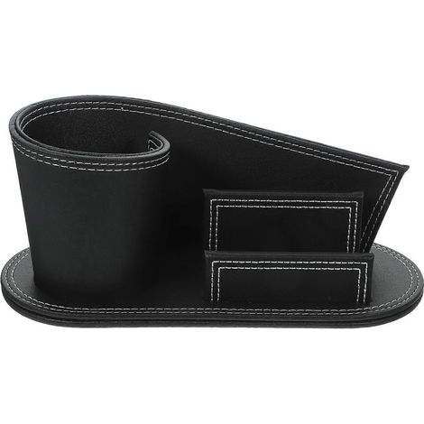 Stiftehalter aus PU-Leder, kreativer Business-Ständer, Schreibtisch-Organizer fürs Büro (Schwarz)-201110cm-Black (1/3)