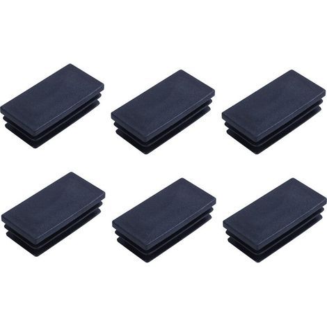 Les Bouchons de Tube D'Extrémité de Masquage de Rectangle En Plastique Insèrent 25X50mm 180Pcs Noir (1/2)