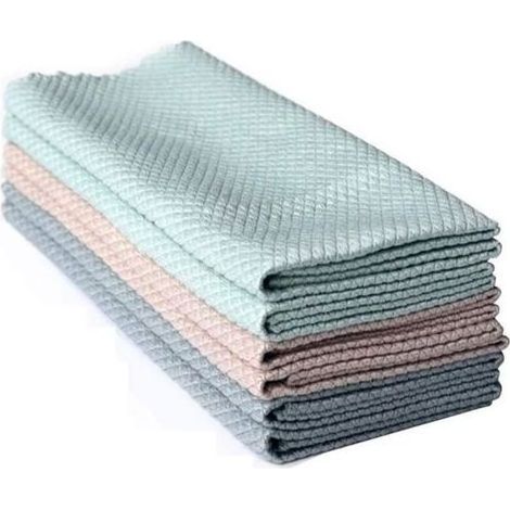 pair Chiffon à vaisselle,Chiffon spécial en écailles de Poisson pour Le Nettoyage du Verre,sans Traces,élimination de l\\\\'huile de Cuisine (1/4)