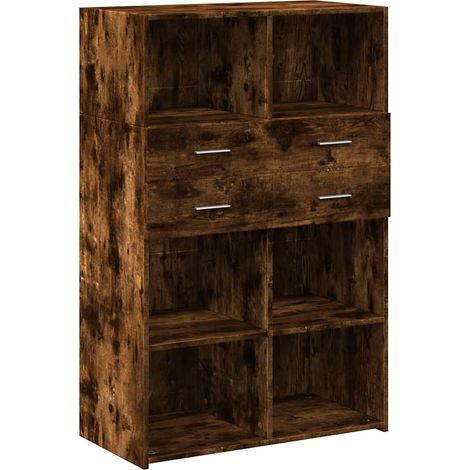 Maison Exclusive - Credenza Rovere Fumo 80x42,5x124 cm in Legno Multistrato (1/5)